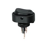 Выключатель клавишный 12V 20А (3с) ON-OFF черный ОВАЛ с желтой LED подсветкой REXANT | код 36-2672 | REXANT