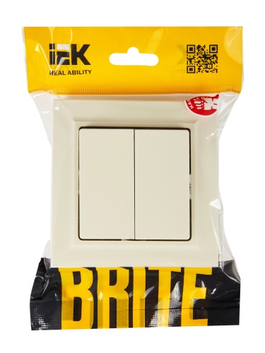 BRITE Выключ. 2-кл. 10А в сб. ВСР10-2-0-БрКр беж. IEK | код BR-V20-0-10-K10-F | IEK фото 2