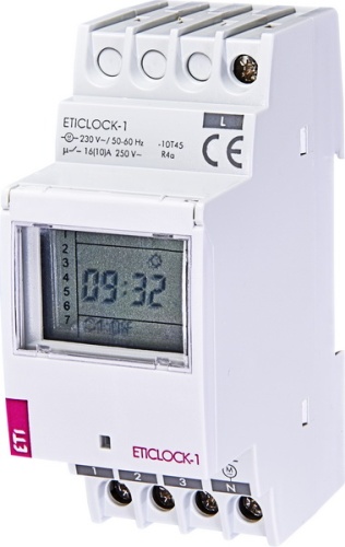 Цифровой таймер Eticlock-1 230V (1x16A_AC1) | код 002472011 | ETI
