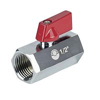 Кран шаровой MINI ВР1/4дюймхВР1/4дюйм никелированный (160/20) К | код VF.330.NB.014 | VALFEX
