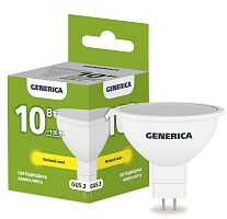 Лампа светодиодная MR16 софит 10Вт 230В 3000К GU5.3 GENERICA | код LL-MR16-10-230-30-GU5-G | IEK