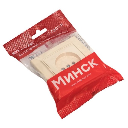 Розетка 1-мест, СП б/з 10 А с защ, штор, бежевый Минск | код ERR10-022-200 | EKF фото 4