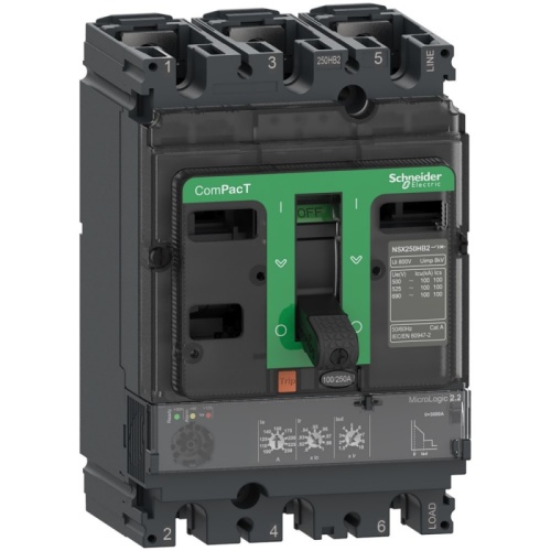АВТОМ.ВЫКЛ.NSX100H 70kA AC 3П3Т 100A MLOGIC 2.2 | код C10H32D100 | SCHNEIDER ELECTRIC