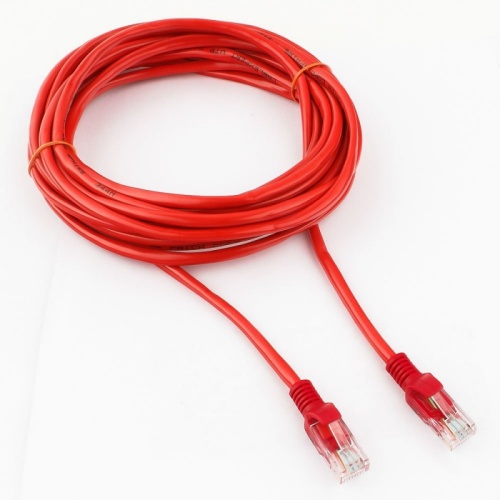 Патч-корд UTP Cablexpert PP12-5M/R кат.5e, 5м, литой, многожильный (красный) | код PP12-5M/R | Cablexpert