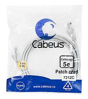 Cabeus PC-FTP-RJ45-Cat.5e-0.3m Патч-корд F/UTP, категория 5е, 2xRJ45/8p8c, экранированный, серый, PVC, 0.3м | код 7702c | Cabeus