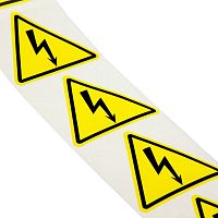 Знак "Опасность поражения электрическим током" полиэстер, 100мм, треугольник. Упаковка - 250шт. | код SL-T100-HE-UV | DKC