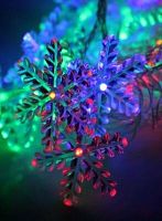 Гирлянда декоративная "Снежинки" 4.4м 30LED IP20 мультиколор | код KOC_GIR30LEDSNOW_RGB | КОСМОС