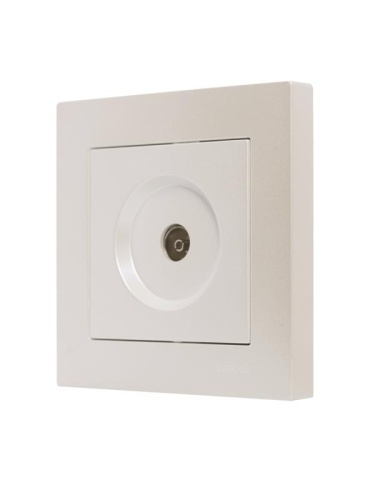 Розетка телевизионная проходная TV 1-м СП Vesna механизм жемчуж./бел. перламутр LEZARD 742-3088-129 фото 8