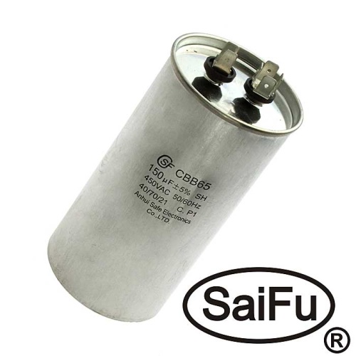 Пусковой конденсатор SAIFU CBB65, 150 мкФ, 450 В | код 99754 | Saifu
