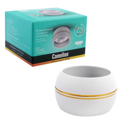 Светильник встраиваемый IP20 металлический под лампу GX53 LGX53-03 C01 бел. Camelion 15397 фото 3