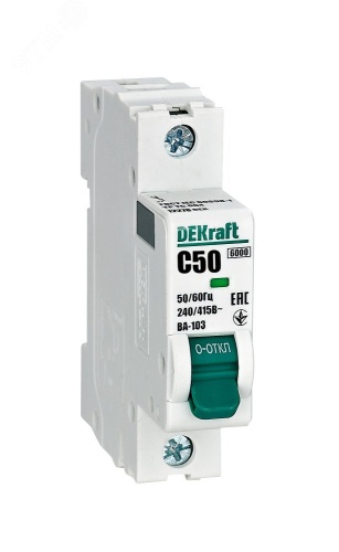 Выключатель автоматический 1Р 50А х-ка C ВА-103 6кА | код 12278DEK | Dekraft