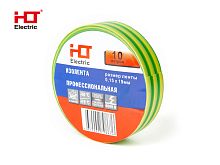 Изолента ПВХ 0,15х19мм 10M (уп./10 шт) желто-зеленая HLT | код 084-16-076| HLT