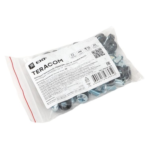 Комплект монтажный TERACOM для 19' шкафов М6х12 (20 компл.) | код TRC-M6x12-s20 | EKF фото 3
