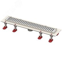 трап линейный с сухим затвором, с вертикальным выходом d50 мм, решетка l600 мм, решетка нержавеющая сталь | код 101200421 | Татполимер