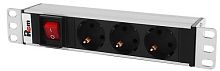 Блок розеток Rem-10 без шнура с выкл., 3 Sсhuko, вход IEC 60320 C14, 10 A, алюм., 10 | код R-10-3S-V-220-Z | REM