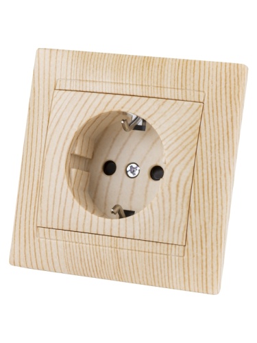 Розетка 2П+З 16А 250В с защ. шт. сосна Лама TDM | код SQ1815-0311 | TDM Розетка 2П+З 16А 250В с защ. шт. сосна Лама TDM | код SQ1815-0311 | TDM