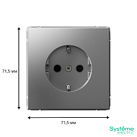 ARTGALLERY РОЗЕТКА с заземлением со шторками, 16А, механизм, быстрозажимные клеммы, сталь | код GAL000945S | Systeme Electric