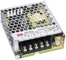 Источник питания AC-DC, 38.4Вт, вход 85…264В AC, 47…63Гц / 120…370 В DC, выход 48В/0.8A, рег. вых ±10% , изоляция 3750В AC, в кожухе 99х82х30мм, -30…+70С | код LRS-35-48 | MeanWell