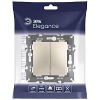 Выключатель двойной, 10АХ-250В, Эра Elegance, шампань,14-1104-04 | код Б0034233 | ЭРА