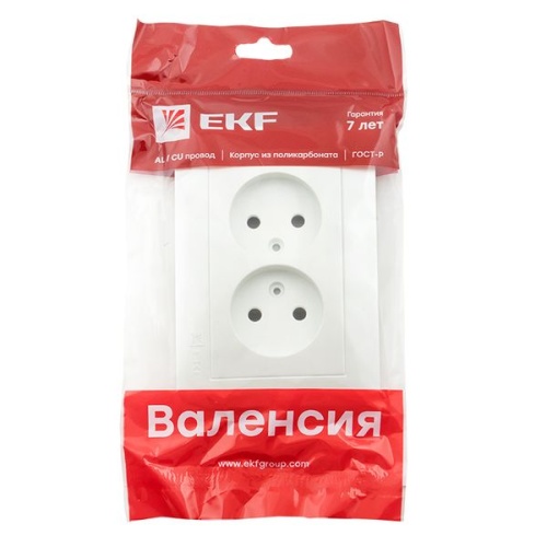 Валенсия лицевая панель розетка 2-местной б/з 10А жемчуг с защ, штор, PROxima | код ESR10-L-102-50 | EKF фото 5