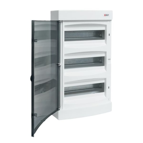 Щит распределительный навесной Unix прозрачная дверь 3х12 (36) модулей 485x287x112 IP40 | код ux-3x12-n | EKF фото 4