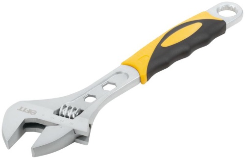 Ключ разводной Классик, шкала, увеличенный захват, прорезиненная ручка 300 мм, 42 мм | код 70154 | FIT фото 2