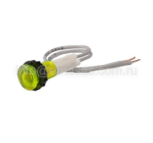 Арматура сигнальная жёлтая10мм с силиконовым проводом 24 В | код S100LS2 | EMAS