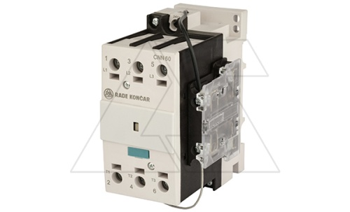 Контактор CNN 70 10, 3P, 65A/(90A по AC-1), 33kW(400VAC), 1NO, Uk=24VDC, Iвтяг=3,8А, Iудерж=0,15А | код EAC606501 | Rade Koncar