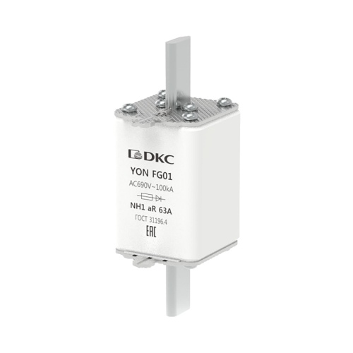 Предохранитель YON ножевого типа FG1 63А 690V характеристика aR | код 1FG01-0063-690V-AR | DKC