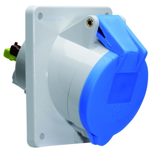 Розетка встраиваемая наклонная 16A, 3р(2P+PE), 6h, 230V, IP44, 74х62 QC 12772 | код 12772 | Bals