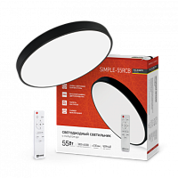 Светильник сд SCANDY SIMPLE-55RCB 55Вт 230В 3000-6500K 4400Лм 330x50мм с пультом ДУ черный IN HOME | код 4690612047089 | IN HOME