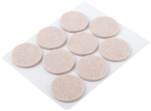 Подкладка для мебели самоклеющиеся круглые 25мм войлок (уп.9шт) FIT 67517 фото 2 Подкладка для мебели самоклеющиеся круглые 25мм войлок (уп.9шт) FIT 67517 фото 2