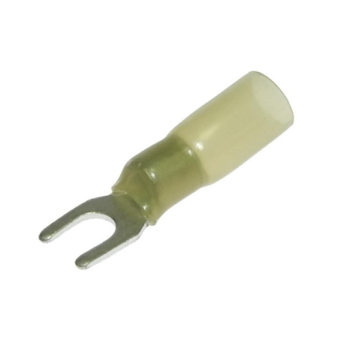 Наконечник кабельный вилочный изолированный RUICHI SV5.5-5 HST, 19 А, 12-10 AWG, желтый, латунь луженая | код 108138 | Ruichi