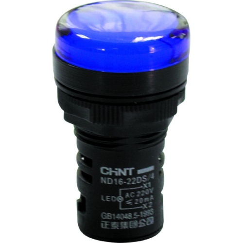 Индикатор ND16-22DS/4C синий, компактный, встр. конденсатор, IP65 АС230В (R) (CHINT) | код 828164 | CHINT