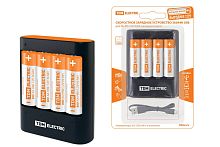 Зарядное устройство 36044Н (3600 mA 4 слота АА/ААА 4 кан.+4xAA2500 USB) TDM | код SQ1702-0101 | TDM