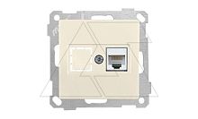21 - Розетка 1хRJ-45 кат. 5e UTP, сл.кость | код 2100-136-0102 | Mutlusan