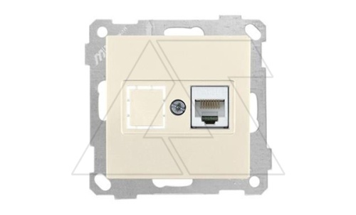 21 - Розетка 1хRJ-45 кат. 5e UTP, сл.кость | код 2100-136-0102 | Mutlusan