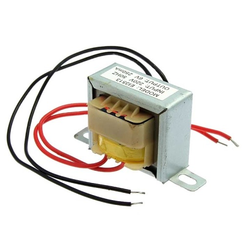 Трансформатор 50гц RUICHI EI35*13 220v to 6V 1.5W, крепление на 2 винта | код 97755 | Ruichi