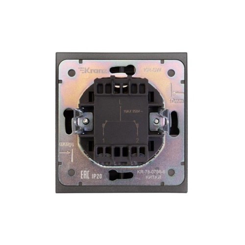 Выключатель STRONG двухклавишный 10А скрытой установки механизм графит | код KR-78-0706-6 | REXANT фото 3