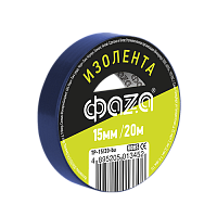 Изолента ФАZА (Jazzway) 15мм х20м синяя | код .5013452 | ФАZА
