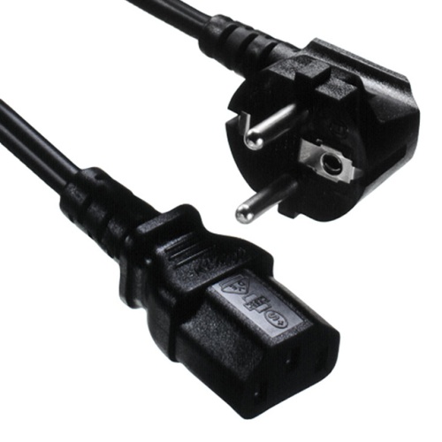 Силовой кабель, Евро - вилка, U=125VAC/10A, Изоляция 2500VAC, 180 см | код YP22+YC12 | MeanWell