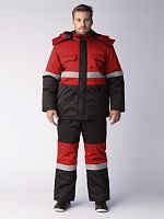 Костюм зимний Профи-Норд (тк.Смесовая,250) п/к, черный/красный,52-54,158-164 | код 87480132 | Факел