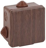 Коробка распаячная ОП КОР 80х80х50мм с гермовводами 7 вх. IP54 дуб | Код. Б0043226 | ЭРА