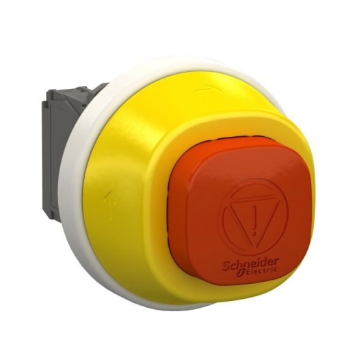 Кнопка аварийного останова с подсветкой, LED,24VAC/DC,1НО+1НЗ, XB5AS84W3B5 | код XB5AS84W3B5 | SCHNEIDER ELECTRIC