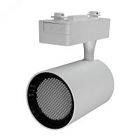 Светильник трековый однофазный ДПО LED-25 Вт 2160 Лм 3000К IP40 белый с белой решеткой 24° 180–250В Jazzway | код 5035232 | JazzWay