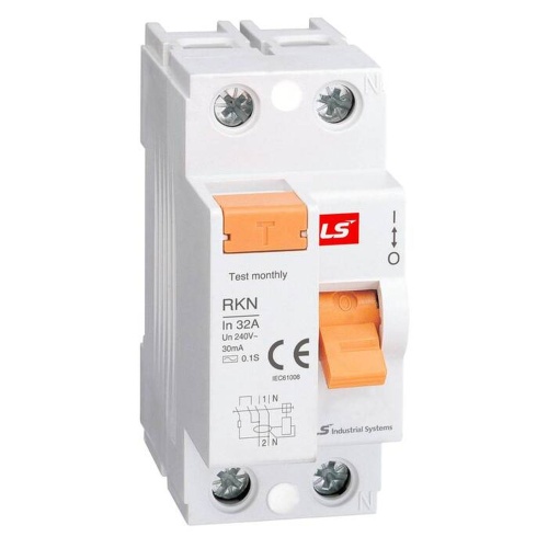 Дифференциальный выключатель нагрузки (УЗО) RKN 1P+N 40A 30mA AC-TYPE NEW ROGY | код 062203058B | LSIS