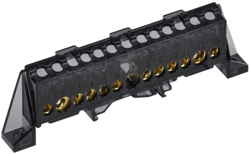 TEKFOR Шина N ноль в комб. изол. Стойка 8х12-6+6-Ч IEK | код TF-NN20-66-DP-K02 | IEK