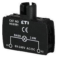 Держатель ламп BA9S мод. HC61U1 24 В AC/DC, 2 Вт | код 004770317 | ETI