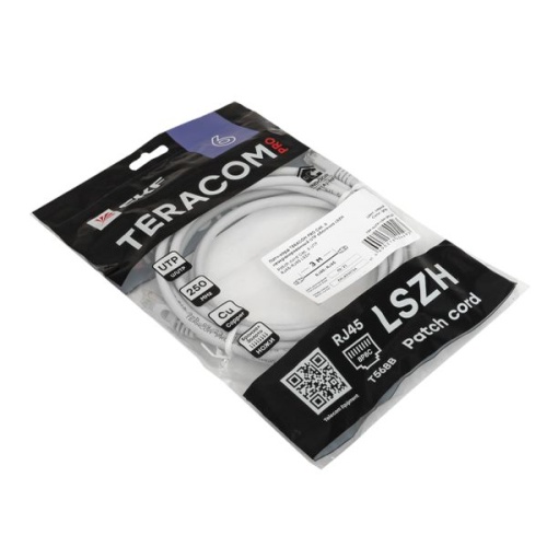 Патч-корд кат.6 UTP экранир. LSZH сер. 3.0м TERACOM PRO | код TRP-6UTP-LSH-3M-GY | EKF фото 5