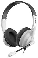 Наушники с микрофоном A4Tech HS-10 черный/белый 2м накладные оголовье (HS-10/3.5MM PLUG/BLACK + WHITE) | код 1611458 | A4TECH